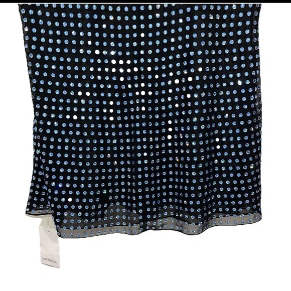 16ARLINGTON Luna Dress US 10 UK 14 Crystal Blue Black Mini Tunic Cocktail NWT - Picture 11 of 15